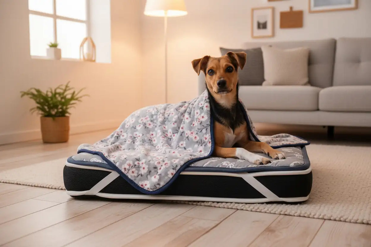 Cama ortopédica térmica para perros mayores y articulaciones