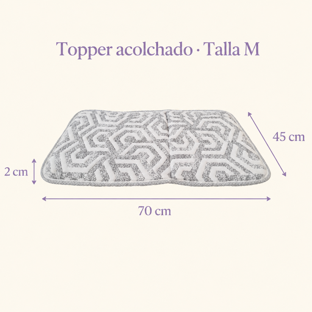 Medidas del topper acolchado talla M