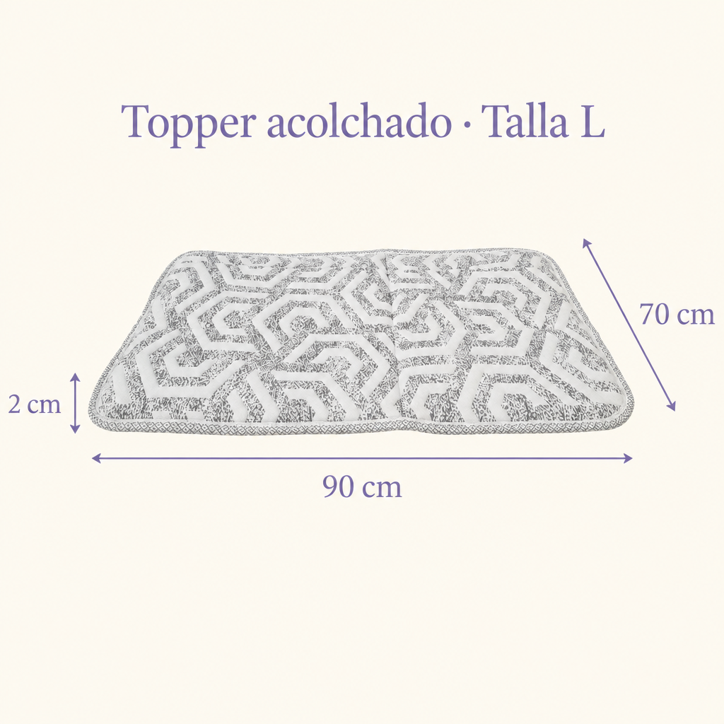 Medidas del topper acolchado talla L