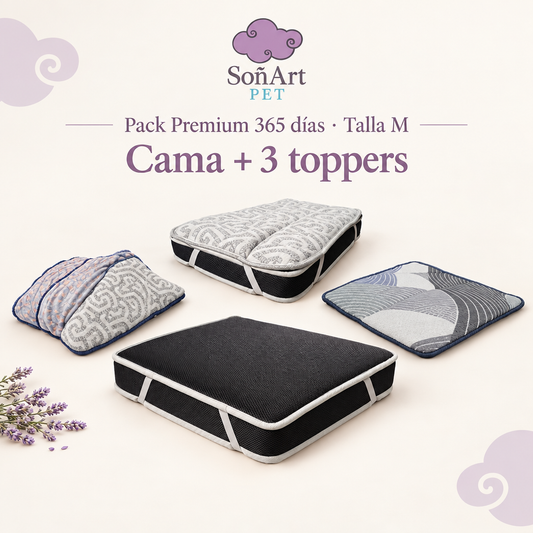 Pack Premium 365 días talla M con cama y tres toppers
